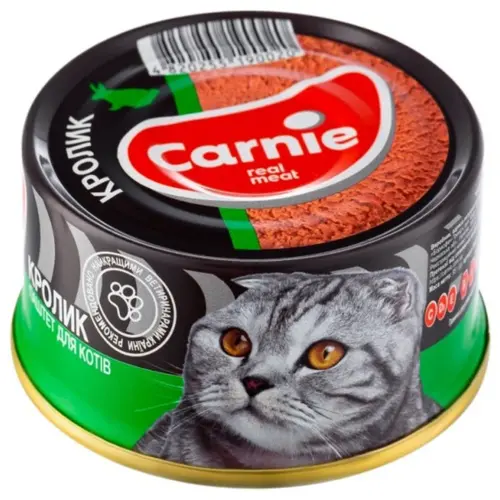 Carnie вологий корм для котів 90 г - м'ясний паштет з кроликом (4820255190495)