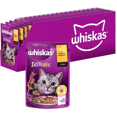 Whiskas TastyMix ВОЛОГИЙ КОРМ Преміум коти (з ягням та індичкою) 85 г