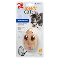 Игрушка для кошек GiGwi speedy Catch Интерактивная мышка коричневая 9 см (4823089351032) 