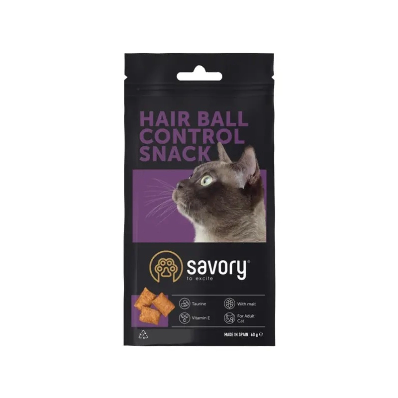 Savory Hair Ball Control Snack ЛАСОЩІ Холістік коти (для виведення шерсті) 60 г 