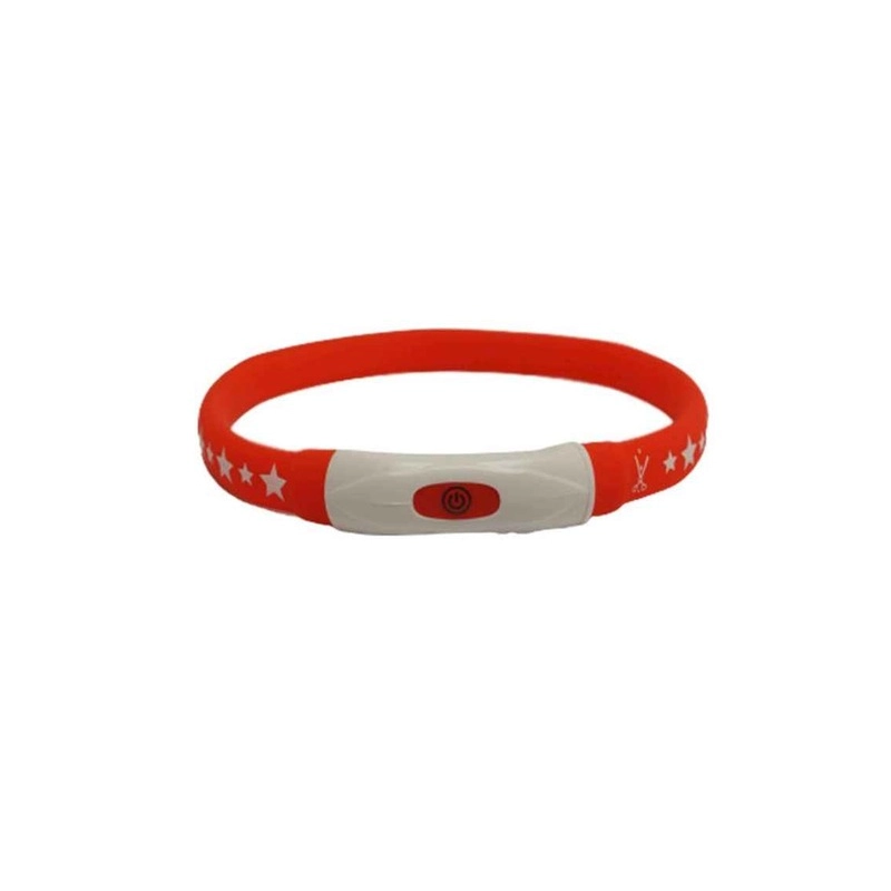 AnimAll LED нашийник для собак M 55 см - з підзарядкою USB, червоний (6914068020174) 