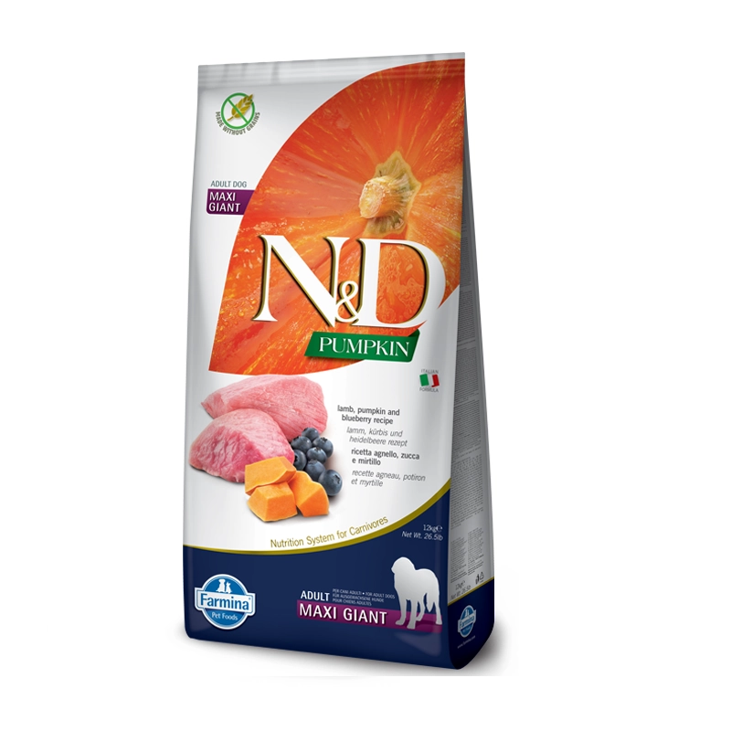 Farmina N&D ADL G&M G-F PUMPKIN L&B СУХ. КОРМ Хол. собаки гігант.порід (з ягням та чорницею) 12 кг 
