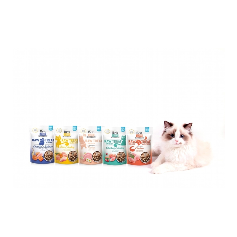 Brit Care Raw Treat Indoor Antistress ЛАСОЩІ Супер-преміум коти (з куркою) 40 г  - фото 4