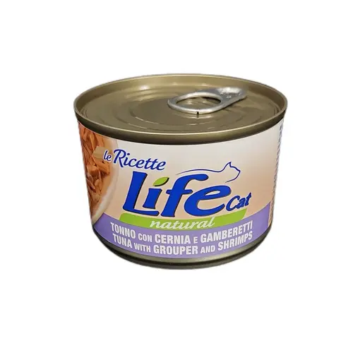 Lifecat Le Ricette Natural ВОЛОГИЙ КОРМ Супер-преміум коти (з тунцем, окунем та креветками) 150 г