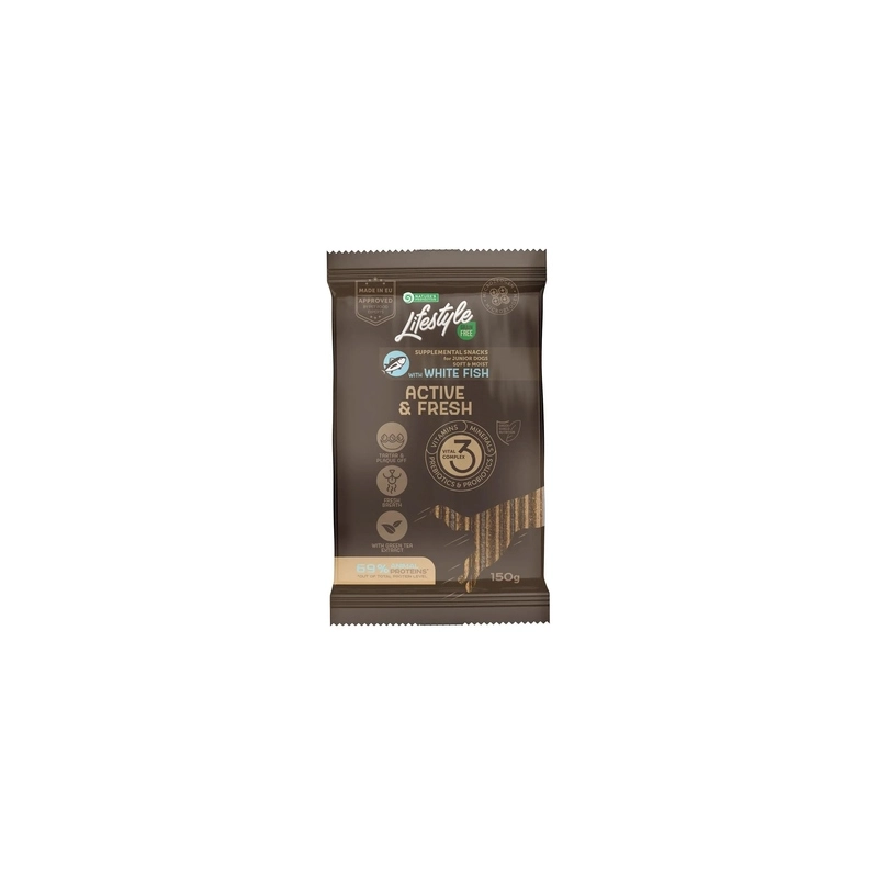 Nature's Protection Lifestyle Grain Free White fish Active & Fresh лакомство для щенков всех пород 150 г - с белой рыбой (4771317472038) 