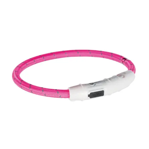 Trixie Flash нашийник для собак XS-S 35 cм/7 мм - з підсвічуванням та USB, рожевий (4053032127067)