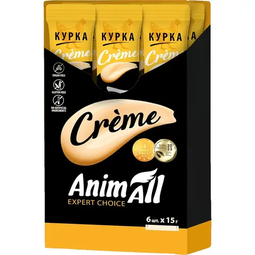 AnimAll Сreme ЛАСОЩІ Супер-преміум коти (мус з куркою) 15 г