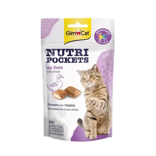 GimCat Nutri Pockets лакомство для кошек 60 г - с уткой и мультивитамином (4002064419312)