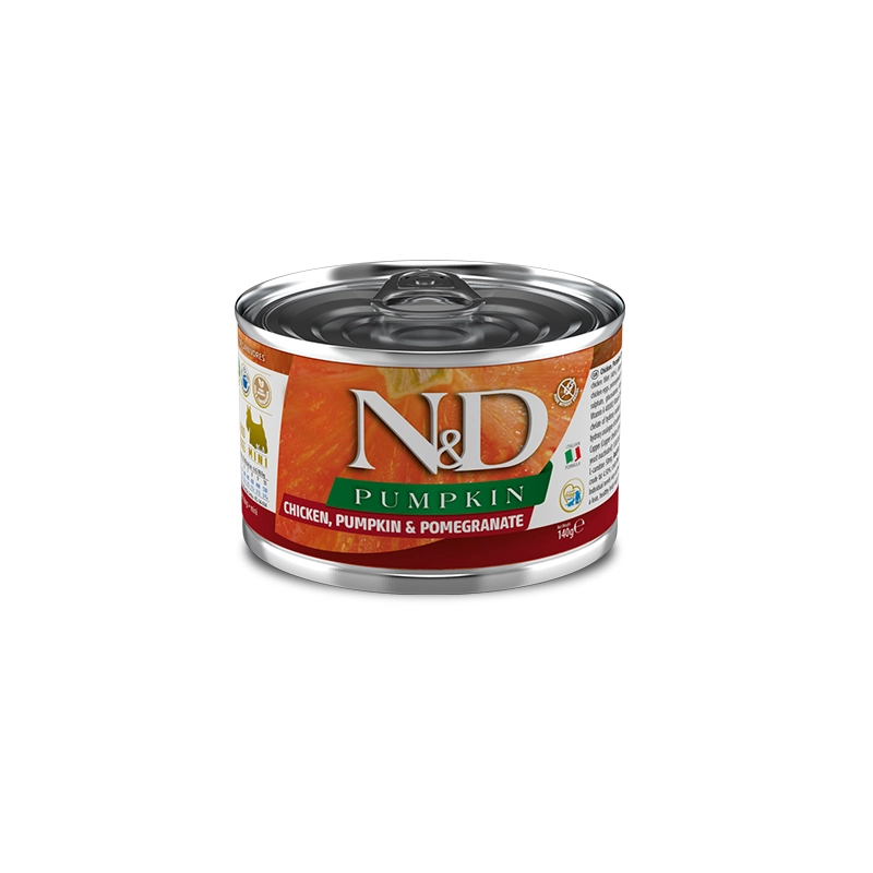 Farmina N&D Grain Free Pumpkin Chicken Adult Mini влажный корм для собак мелких пород 140 г - с курицей, гранатом и тыквой (8606014102314) 