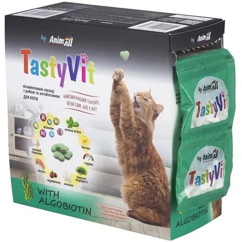 AnimAll ТastuVit ЛАСОЩІ Економ коти (з рибою та алгобіотином) 1 шт