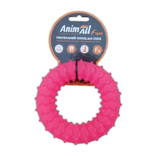 AnimAll Fun Кільце з шипами іграшка для собак 12 см - коралова (2000981167387)
