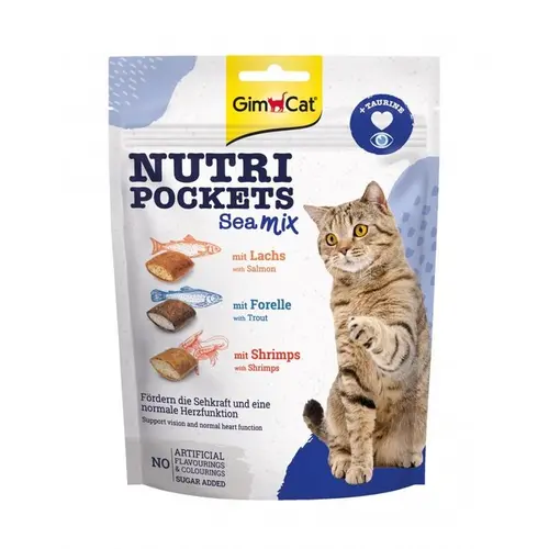 GimCat Nutri Pockets ЛАСОЩІ Супер-преміум коти (з морським мікс) 150 г