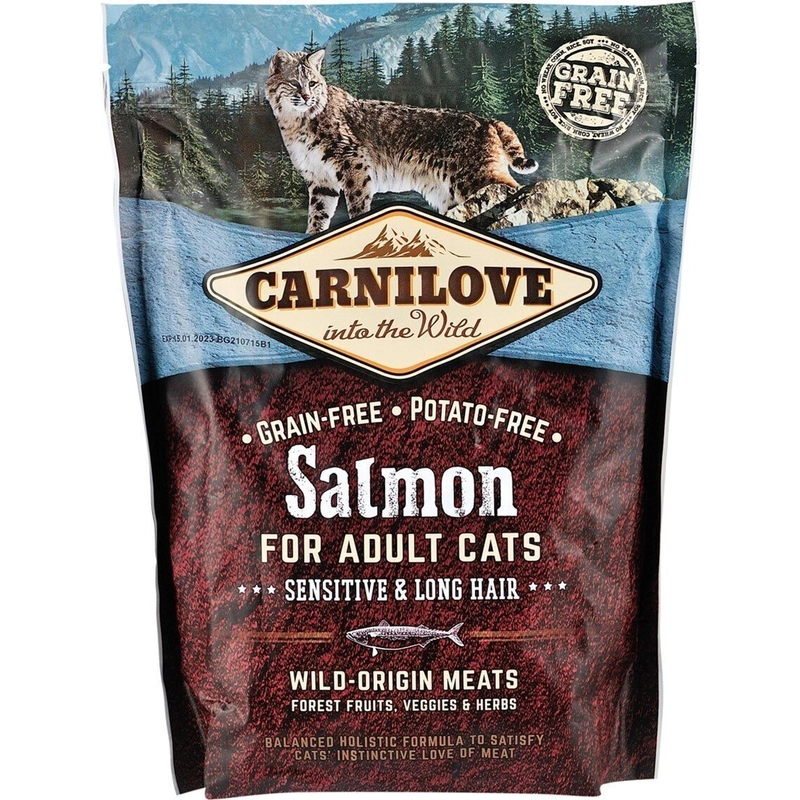 Carnilove Sensitive&Long Hair сухий корм для котів з чутливим травленням 400 г - з лососем (8595602512294)  - фото 4