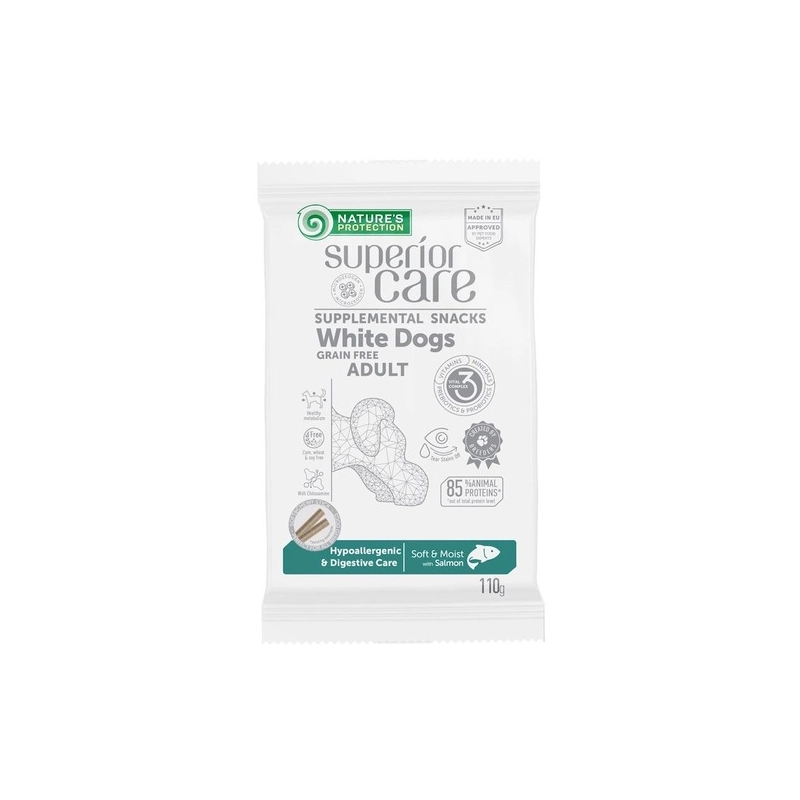 Natures Protection Superior Care White Dog Hypoallergenic & Digestive Care Grain Free Salmon ЛАСОЩІ Холістік собаки (з лососем) 