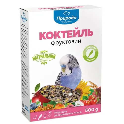 Природа Коктейль Фруктовий корм для хвилястих папуг 500 г (4823082410286)