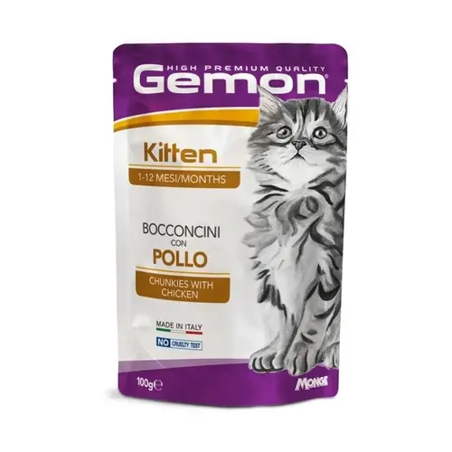 Gemon Kitten Bocconcini ВОЛОГИЙ КОРМ Економ кошенята (з куркою) 100 г