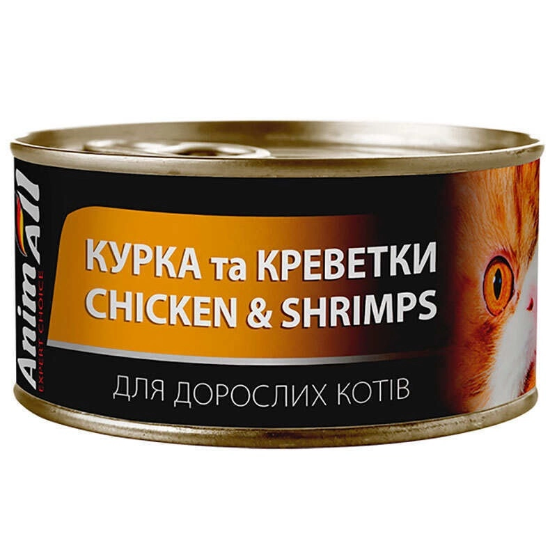 AnimAll влажный корм для кошек 85 г - с курицей и креветками (4820224501437) 