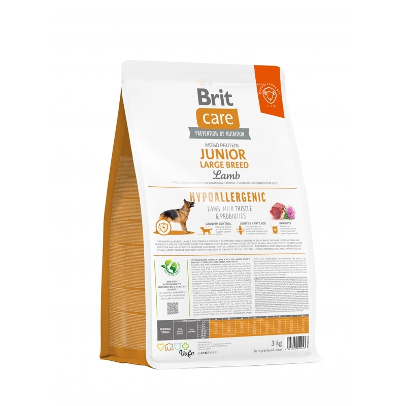 Brit Care Hypoallergenic JUNIOR LARGE BREED СУХИЙ КОРМ Супер-преміум цуценята великих порід (з ягням) 3 кг  - фото 4