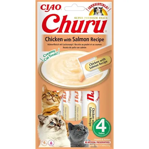 Inaba Ciao Churu ЛАСОЩІ Холістік коти (з куркою та лососем) 14 г