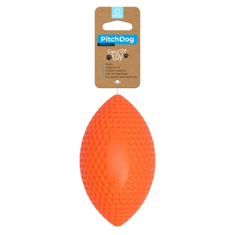 Игровой мяч для собак PitchDog для апортировки оранжевый D=9 cм (4823089302577) 