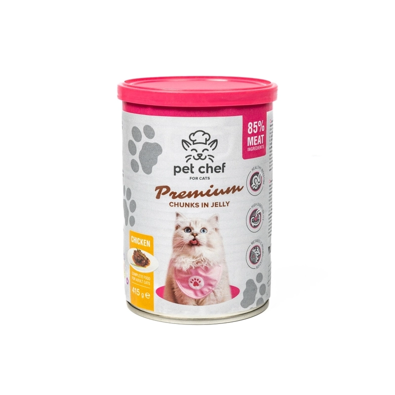 Pet Chef Chunks in Jeelly ВОЛОГИЙ КОРМ Premium коти (з куркою) 415 г 
