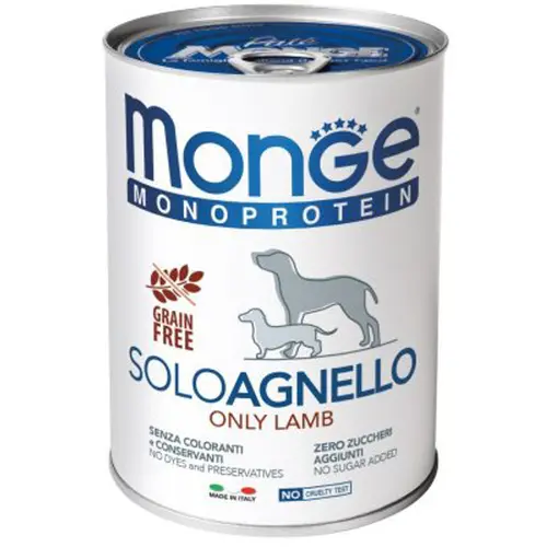 Monge MonoProtein SOLO Lamb монопротеиновый влажный корм для собак 400 г - с ягненком (8009470014236)