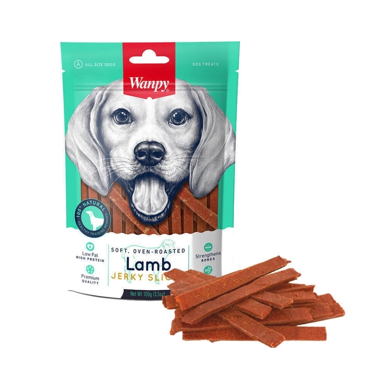 Wanpy Soft Lamb Jerky Slices ЛАСОЩІ Premium собаки (в'ялене філе ягняти) 100 г 