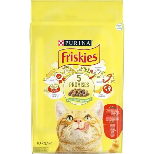 Friskies СУХИЙ КОРМ Економ коти (з яловичиною, куркою та овочами) 10 кг