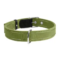 CoLLaR нашийник для собак XL - з бавовняної стрічки, подвійний, зелений (4820082490928) 