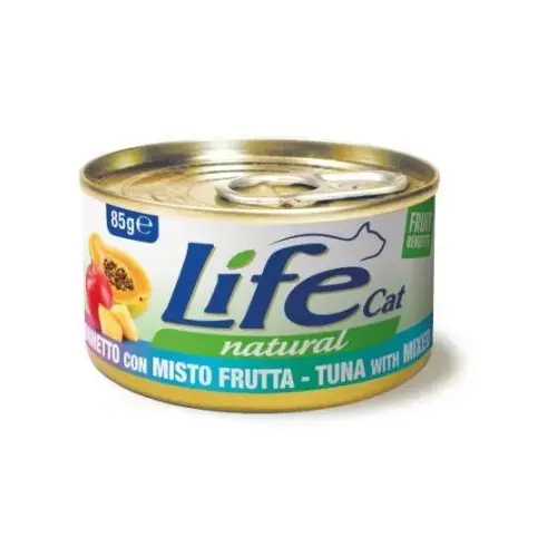 Lifecat Natural ВОЛОГИЙ КОРМ Супер-преміум коти (з тунцем та фруктовим міксом) 85 г