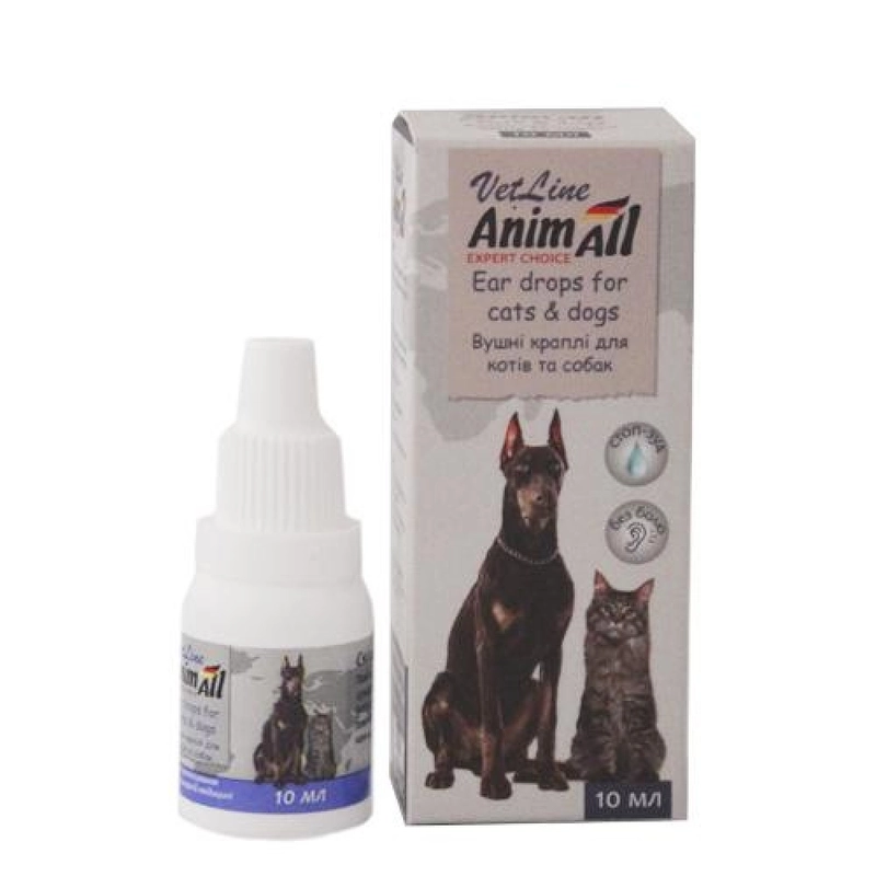 AnimAll VetLine вушні краплі для котів та собак 10 мл (4820150202774) 