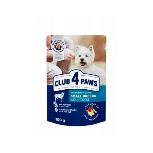 Club 4 Paws Lamb Premium ВОЛОГИЙ КОРМ Premium собаки (з ягням в соусі) 100 г