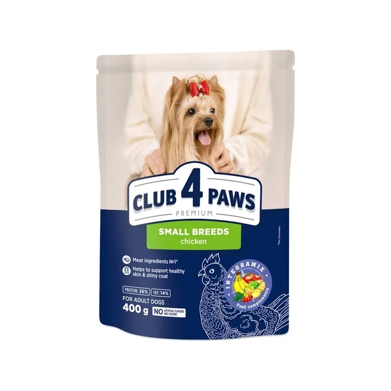 Club 4 Paws Premium ADULT Small Breeds Chiken СУХИЙ КОРМ Premium собаки малих порід (з куркою) 400 г 