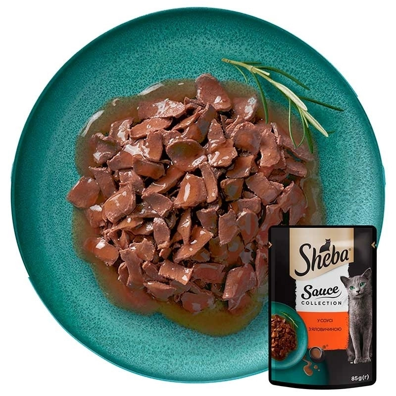 Sheba Sauce Collection ВОЛОГИЙ КОРМ Premium коти (з яловичиною) 85 г  - фото 3