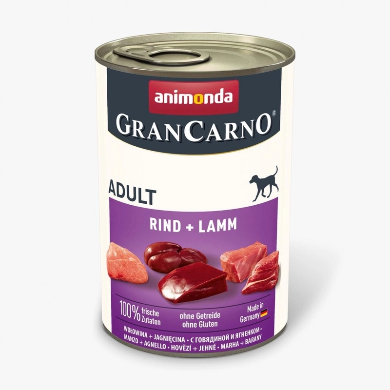 Animonda GranCarno ADULT Beef & Lamb влажный корм для собак 400 г - с говядиной и ягнятиной (4017721827331) 