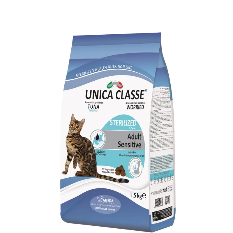 Unica Classe Sensitive сухий корм для стерилізованих котів 1.5 кг - з тунцем (8001541007239) 