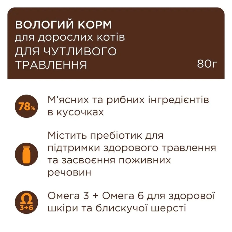 Клуб 4 Лапи ВОЛОГИЙ КОРМ Преміум коти (з чутливим травленням) 85 г  - фото 1