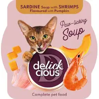Delickcious Soup ЛАСОЩІ Premium коти (з сардиною креветкою та гарбузом) 80 г 