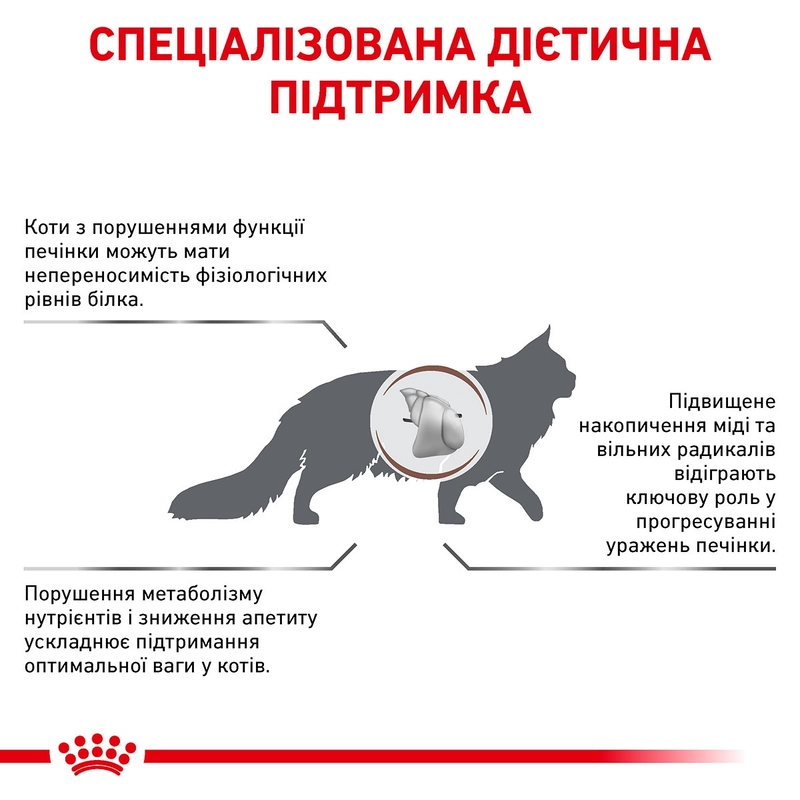 Royal Canin Hepatic СУХИЙ КОРМ Холістік коти (при захворюваннях печінки) 2 кг  - фото 2