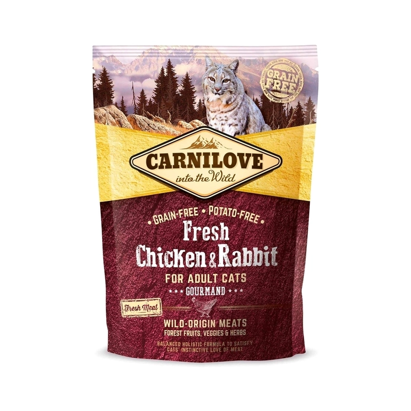 Carnilove Fresh сухой корм для кошек 400 г - с курицей и кроликом (8595602527373) 