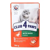 Club 4 Paws Premium With Duck Adult ВОЛОГИЙ КОРМ Premium коти (з качкою в соусі) 100 г 