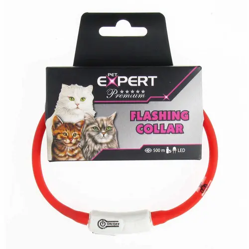 TATRAPET Expert LED нашийник для котів XS - силіконовий, червоний (8585027972094)