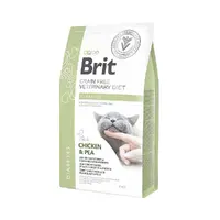 Brit Veterinary Diet Cat Grain Diabetes Chicken & Pea сухой корм для кошек при сахарном диабете 2 кг - с курицей и горохом (8595602528530) 