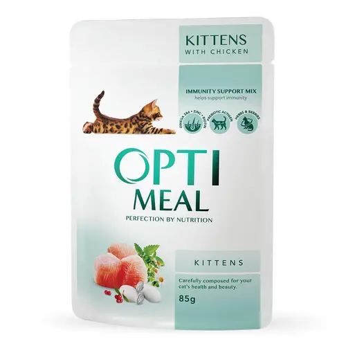 Optimeal Kittens ВОЛОГИЙ КОРМ Супер-преміум кошенята (з куркою) 85 г
