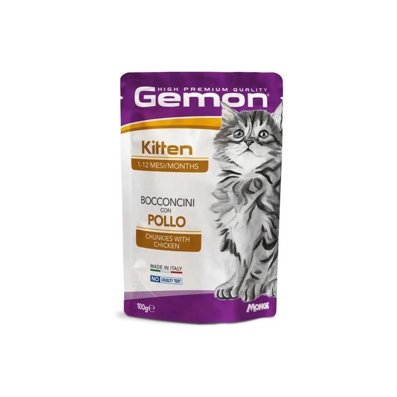Gemon Kitten Bocconcini ВОЛОГИЙ КОРМ Економ кошенята (з куркою) 100 г 