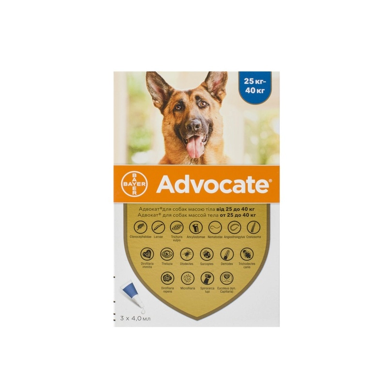 Bayer Advocate краплі для собак - від паразитів, більше 25 кг (4007221037422) 