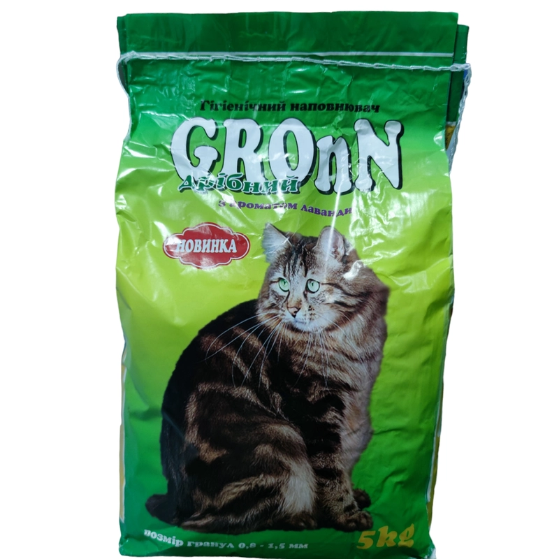 GronN наповнювач для котячого туалету 5 кг - бентонітовий, з ароматом лаванди, дрібний (4841046000168) 