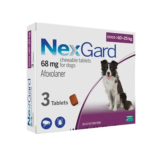 NexGard L таблетки для собак 1 таблетка - від бліх та кліщів, 10-25 кг (3661103042884)