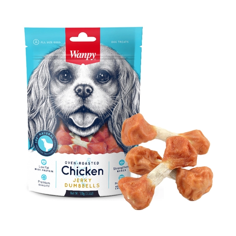 Wanpy Chicken Jerky Dumbbells ЛАСОЩІ Premium собаки (з в'яленою куркою) 100 г 