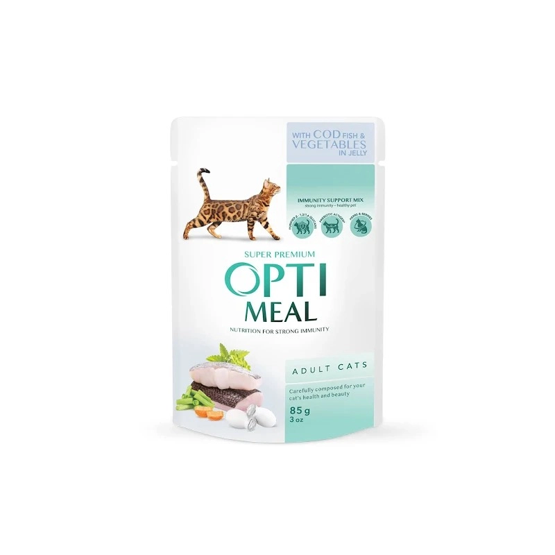 Optimeal влажный корм для кошек 85 г - с форелью в кремовом соусе (4820215368988) 